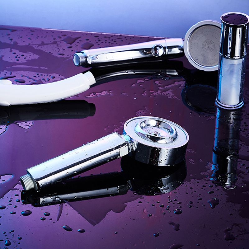 Contemporary Wall Mounted Shower Head Combo Chrome Round Hand Shower