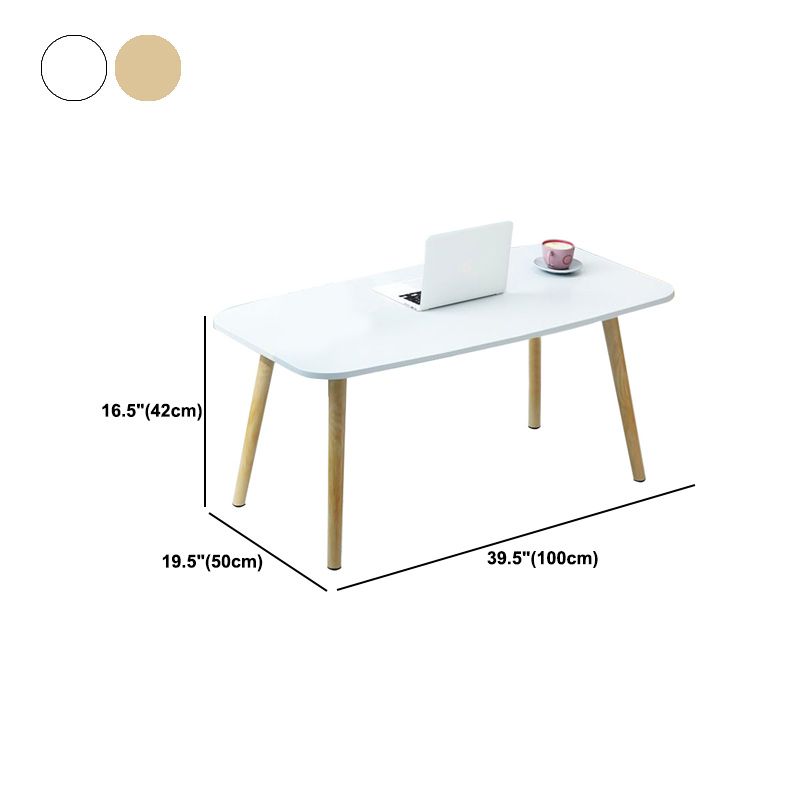 Modern Rectangle Wooden Coffee Table 16.5" H 4 Legs Cocktail Table