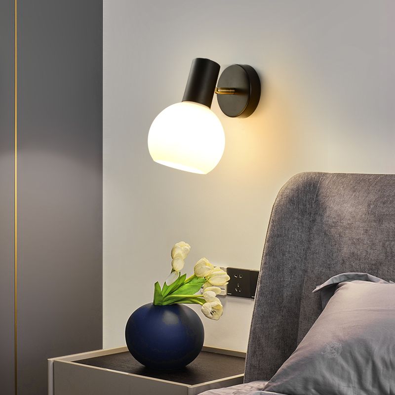Modern Simple Iron Wall Light Ball Shape Rotatable Wall Lamp for Living Room