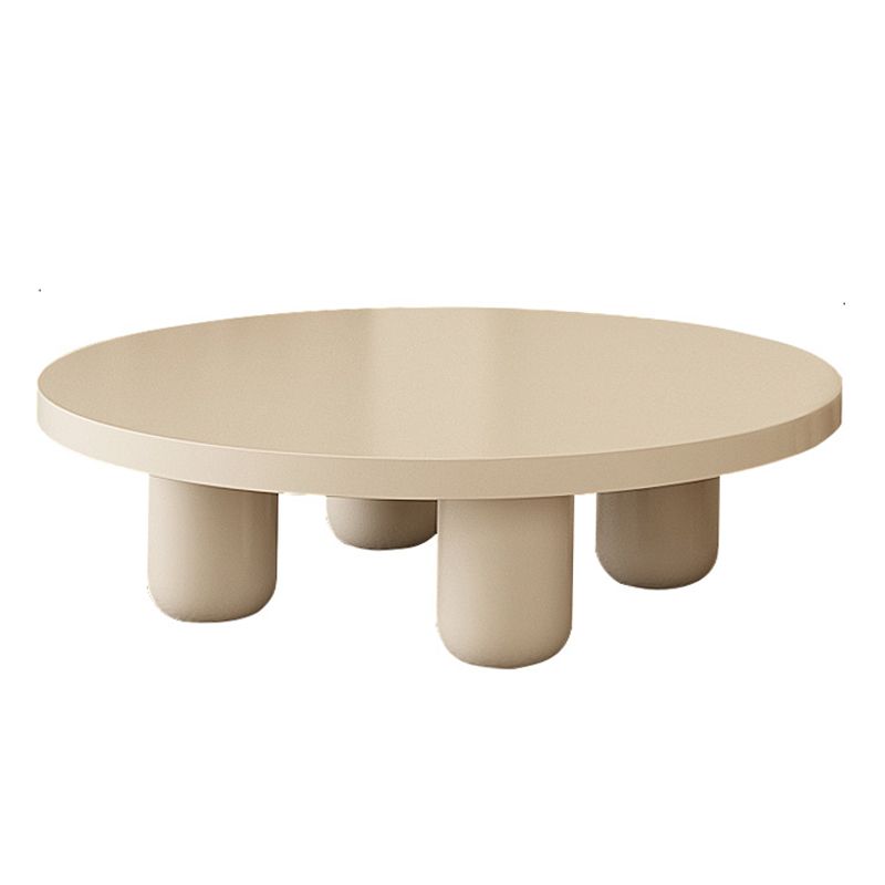 13.7"/15.7"Tall 4 Legs Brown/ White Round Wooden Coffee Table