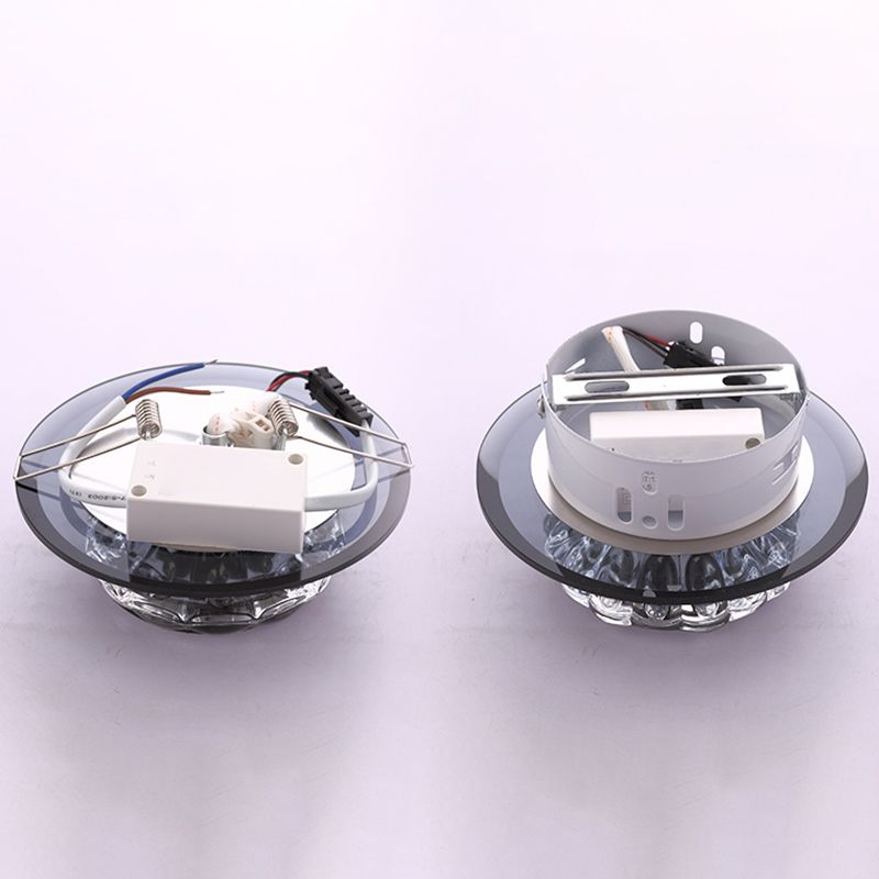 Plafonnier encastré à fleurs, luminaire contemporain à LED en cristal pour entrée