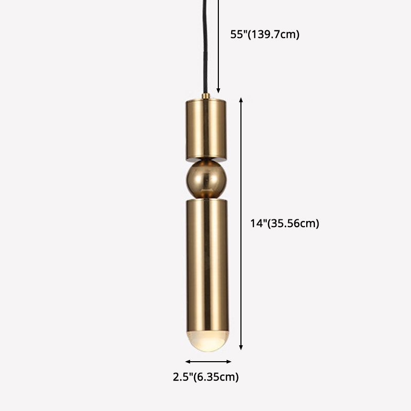 Cylindrical Metal Hanging Pendant Light Modern Style Ceiling Downlight Pendant Light for Dinning Room