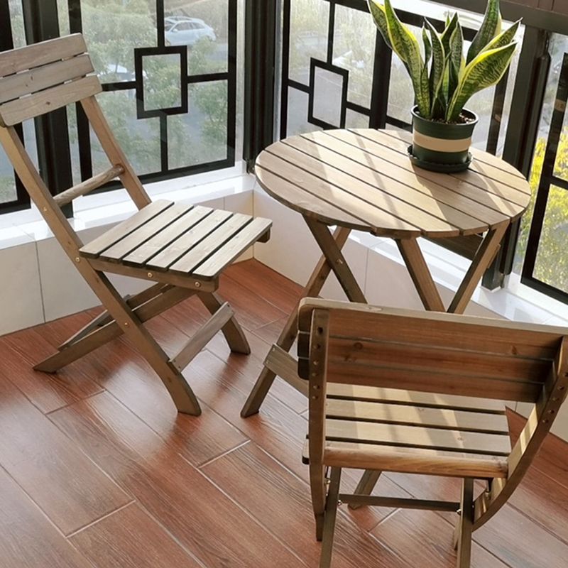 Contemporary Outdoor Chair Folding Solid Wood Open Back Dining Chair