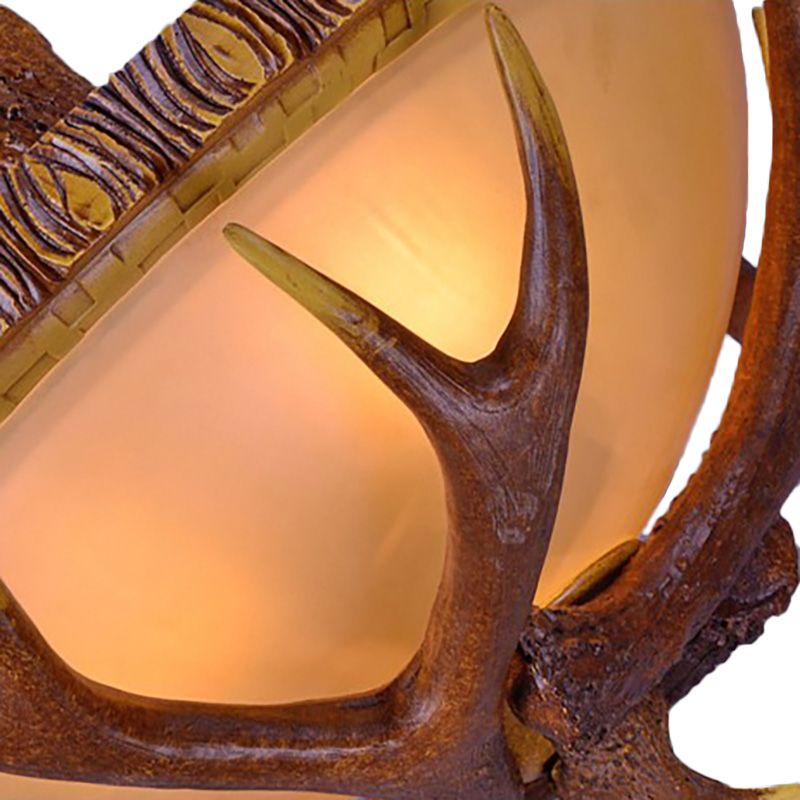 Bruine 3 lichten hanglamp verlichting armatuur landelijke stijl mat glazen kom hangend plafondlicht met elanden ontwerp