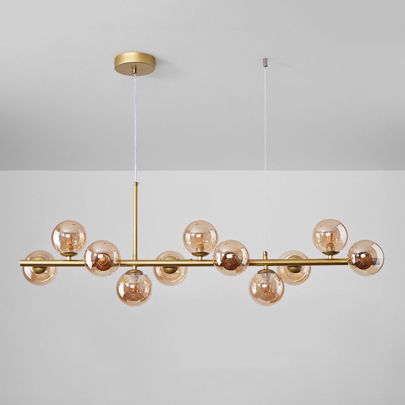 Spherical Glass Island Chandelier Light Nordic Style Chandelier Lighting Fixture