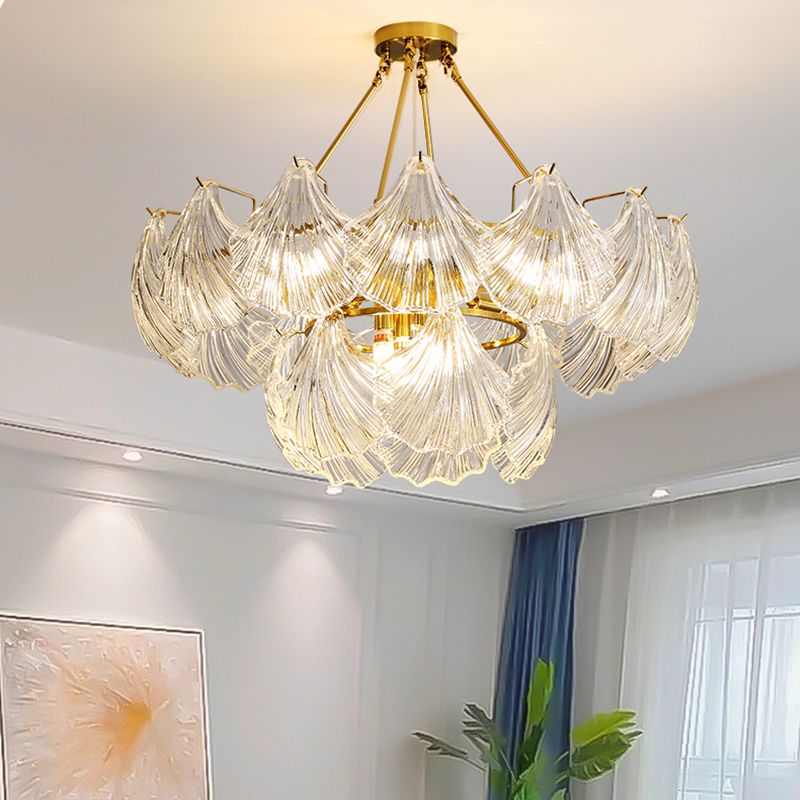 Luces colgantes de forma única luces de lámpara de vidrio de estilo contemporáneo en oro