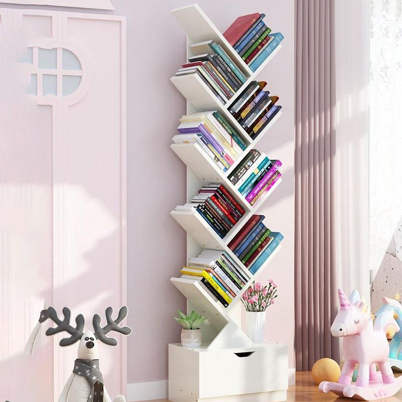 Modern Engineer Wood Bookshelf 7.87" Wide Office Shelf Bookcase