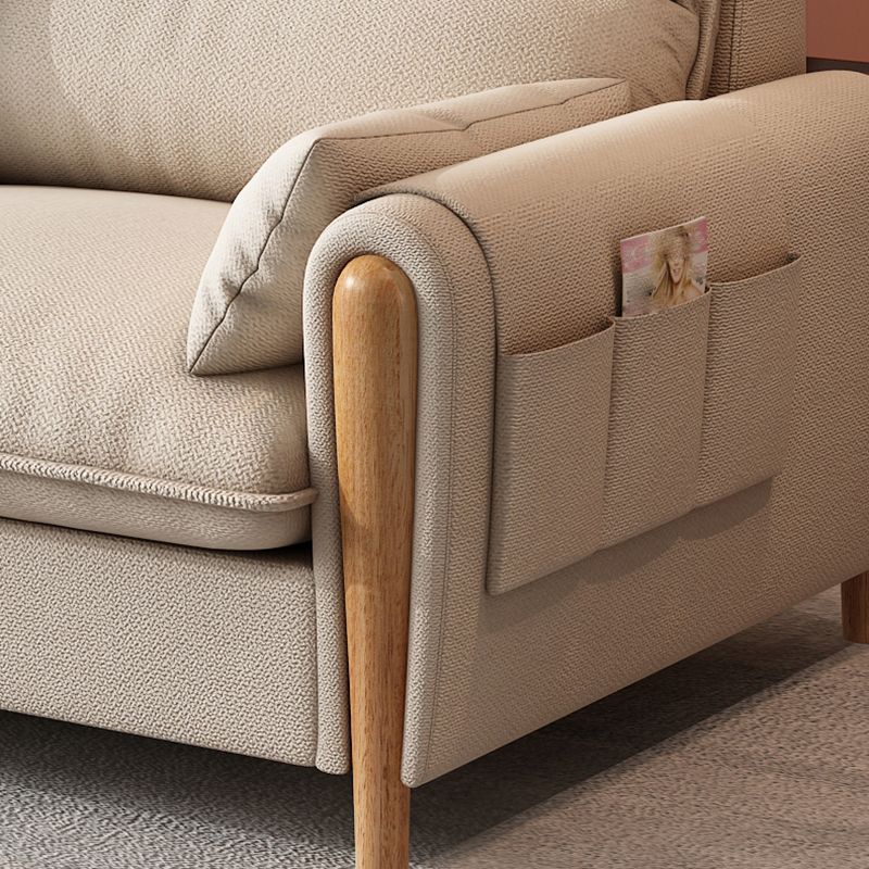 Modern Sewn Pillow Back Standard Pillow Top Arm with Storage Sofa