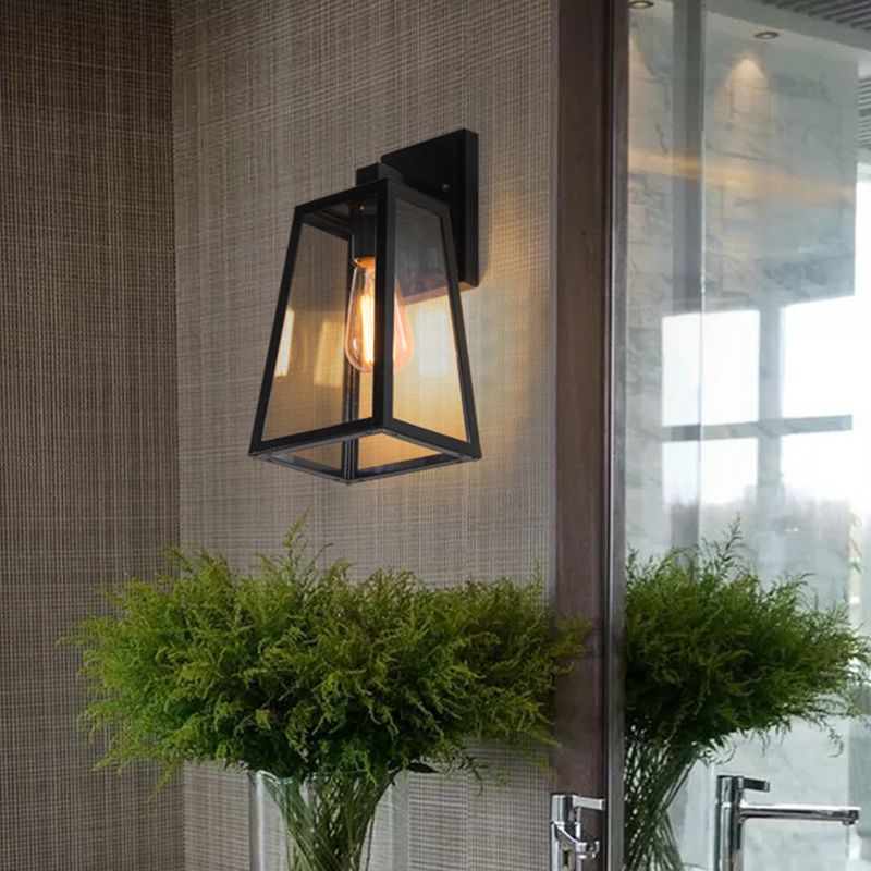 Vintage Industrielle Trapezwandhalterung Beleuchtung klares Glaswandmontageleuchte