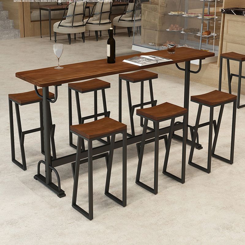 Glam 1/2/5/7 Pieces Counter Height Set Rectangle Trestle Bar Stool and Table Set