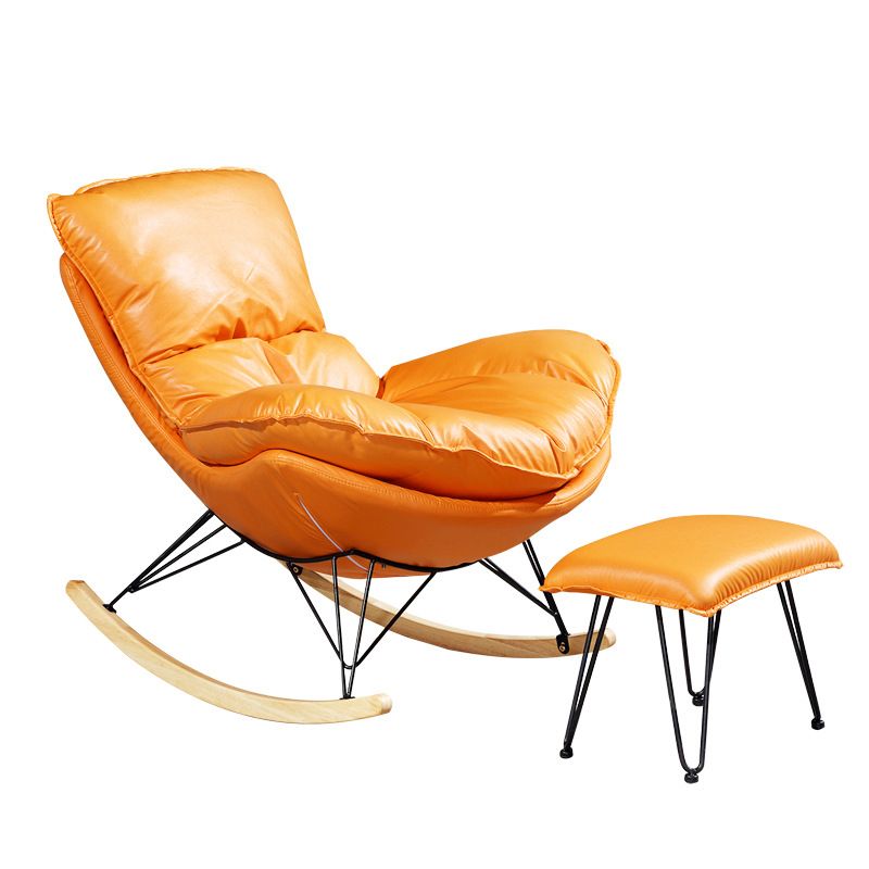 26.77" L x 37.40" W x 32.28" H Armless Lounge Chair Upholstered Accent Chair with Ottoman