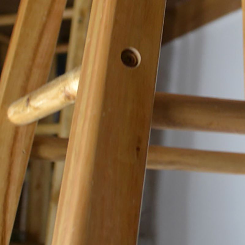 Industrial Style Bar-stool with Wooden Legs Round Seat for Kitchen Bar