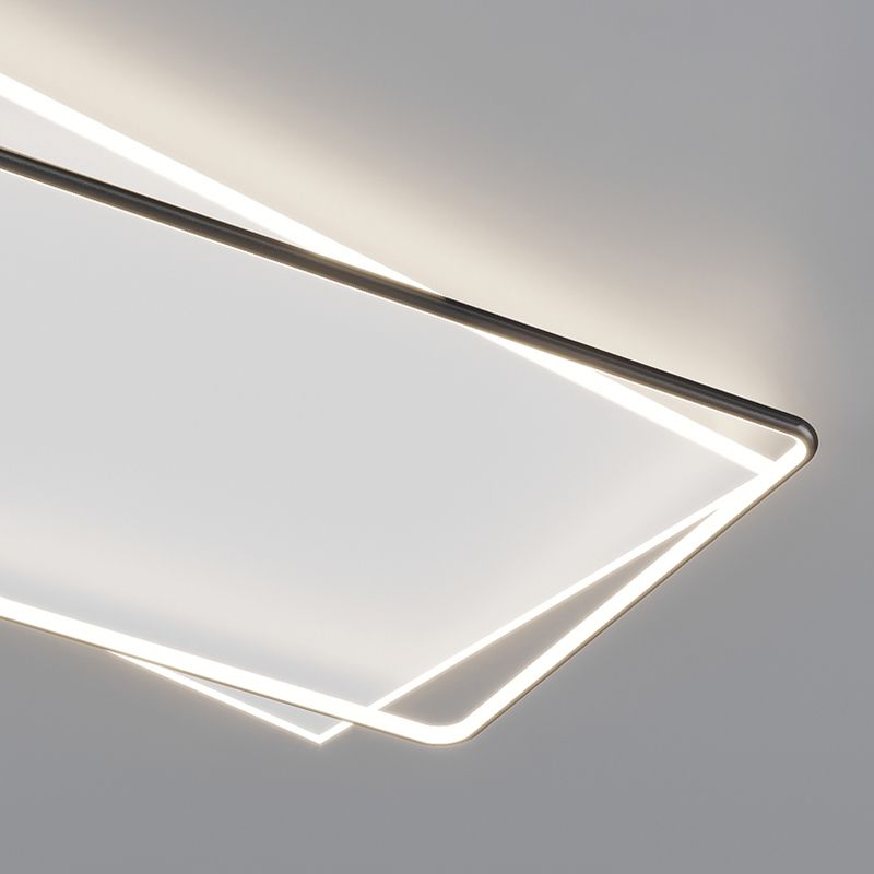 Rechteckige Minimalismus-LED-Unterputz-Deckenleuchte aus Aluminium für das Wohnzimmer