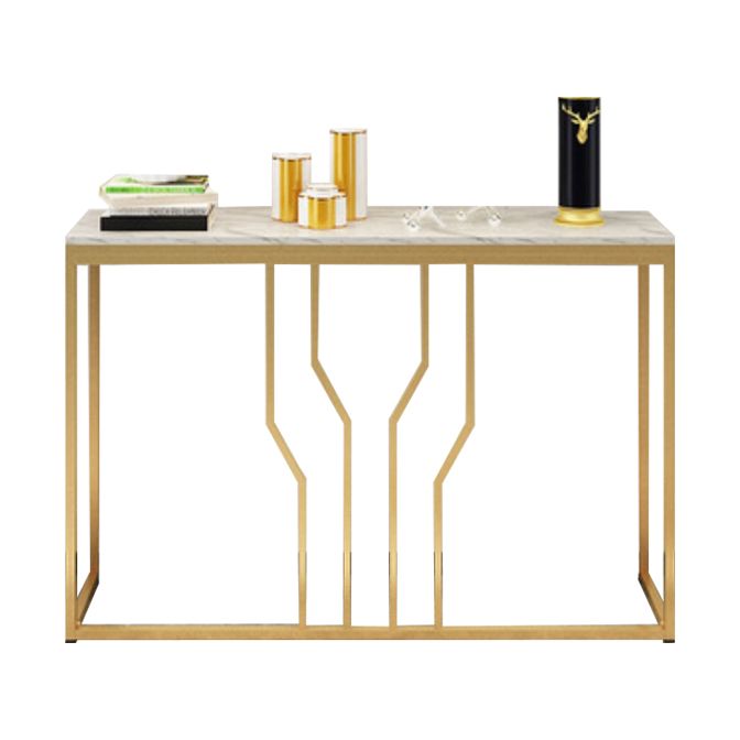 Glam Marble Console Sofa Table Gold Frame Accent Table for Hall