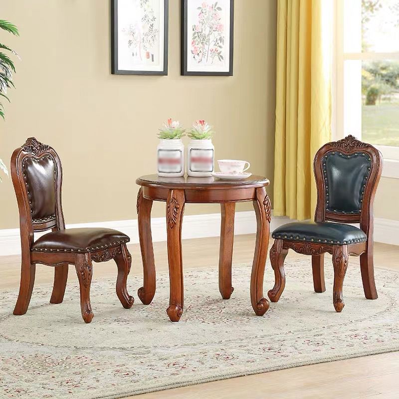 Traditional Wood Dining Armless Chair Open Back Dining Side Chair for Restaurant