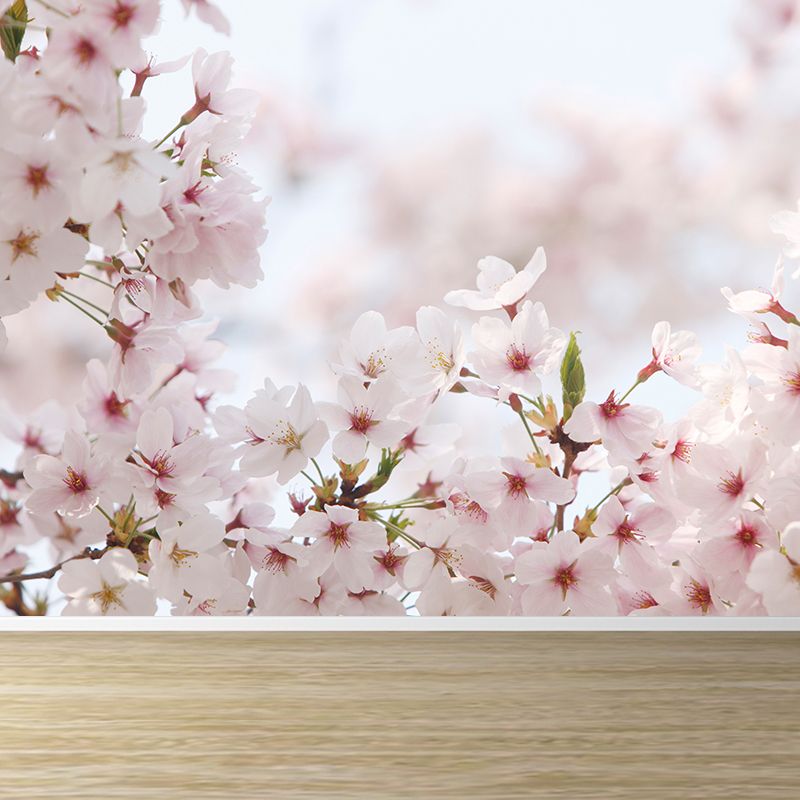 Whole Flower Mural Wallpaper Moisture Resistant Contemporary Living Room Wall Covering