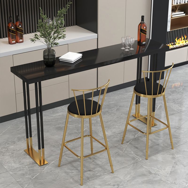 Glam Wooden Bar Dining Table Rectangle Bar Table for Cafe And Breakroom