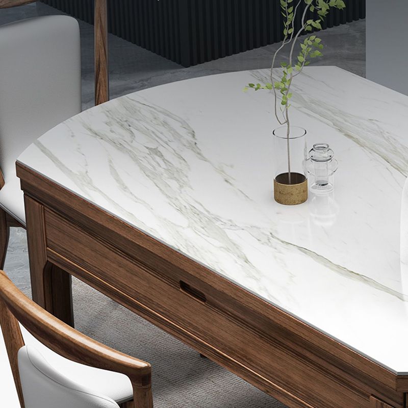 Solid Wood Furniture 1/7 Pcs Standard Height Dining Set with Self Storing Leaves