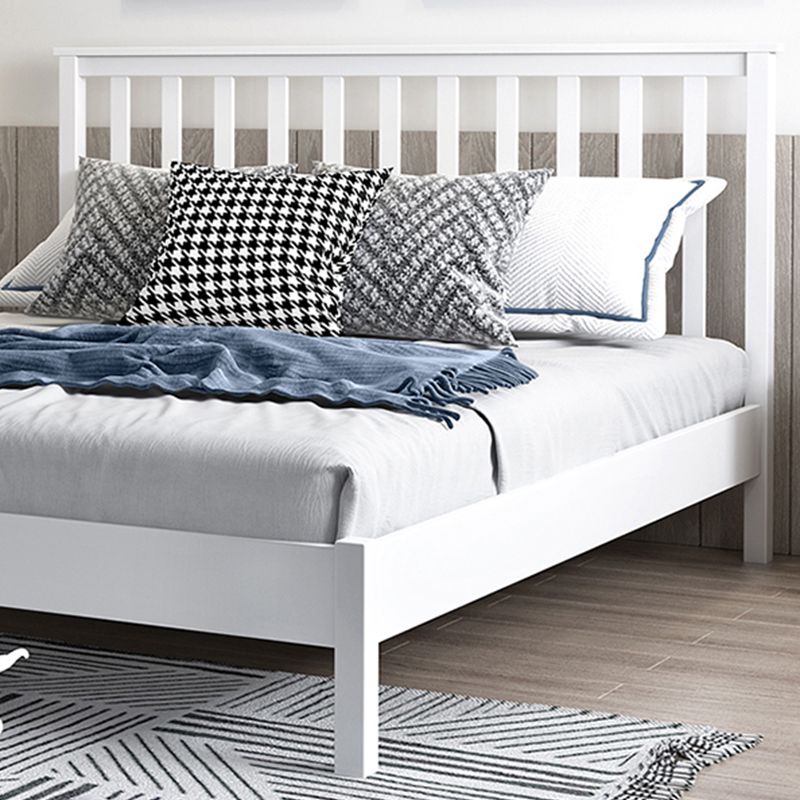 Modern Solid Color Open-Frame Bed with Rectangular Headboard