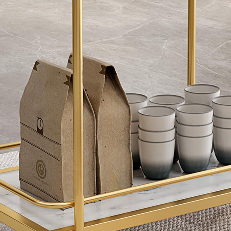 Contemporary Metal Prep Table 33.86"H Rolling Prep Table with Open Storage