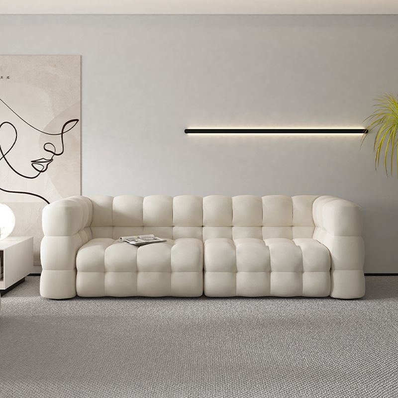 Contemporary 26.77" H Biscuit Back Tuxedo Arm Sofa for Living Room