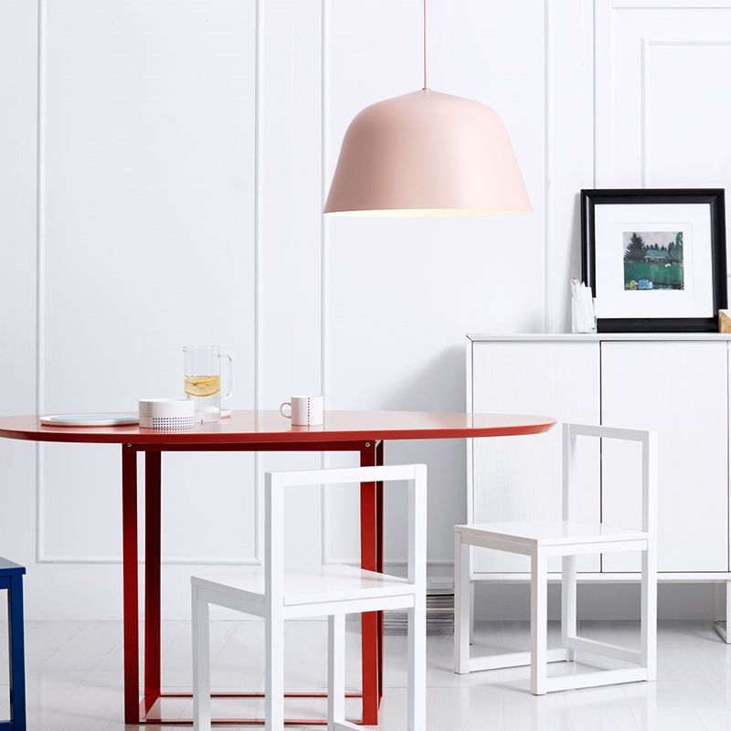 Forme de bol en métal Lumières suspendues modernes à 1-Light Prowing Fixture pour salle à manger