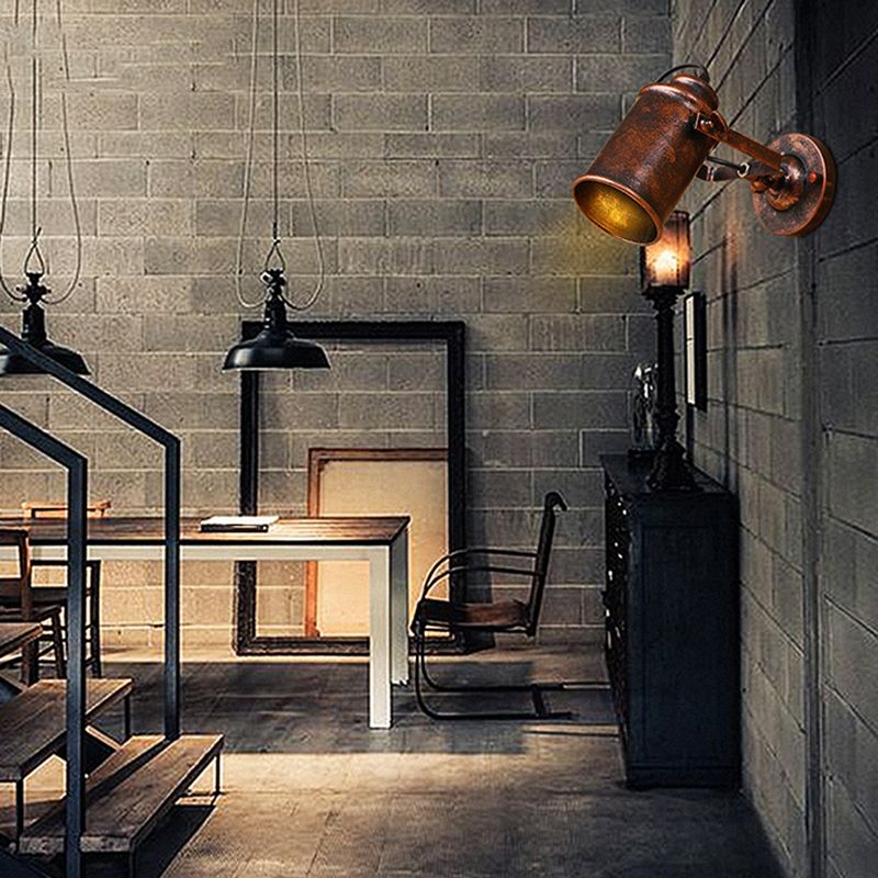 Cylinder Wall Lighting Industrial Metal 1 Light Rustic Wall Sconces