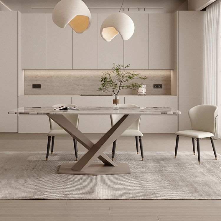 Glam Dining Set 1/3/4 Pcs Gold Rectangle Dining Table with Upholstered Chairs