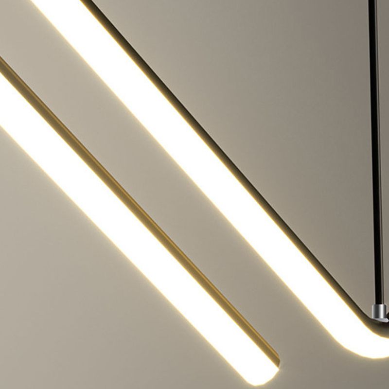 Modernism 2-Light Black/Golden Ceiling Light Metal Kitchen Island Lighting
