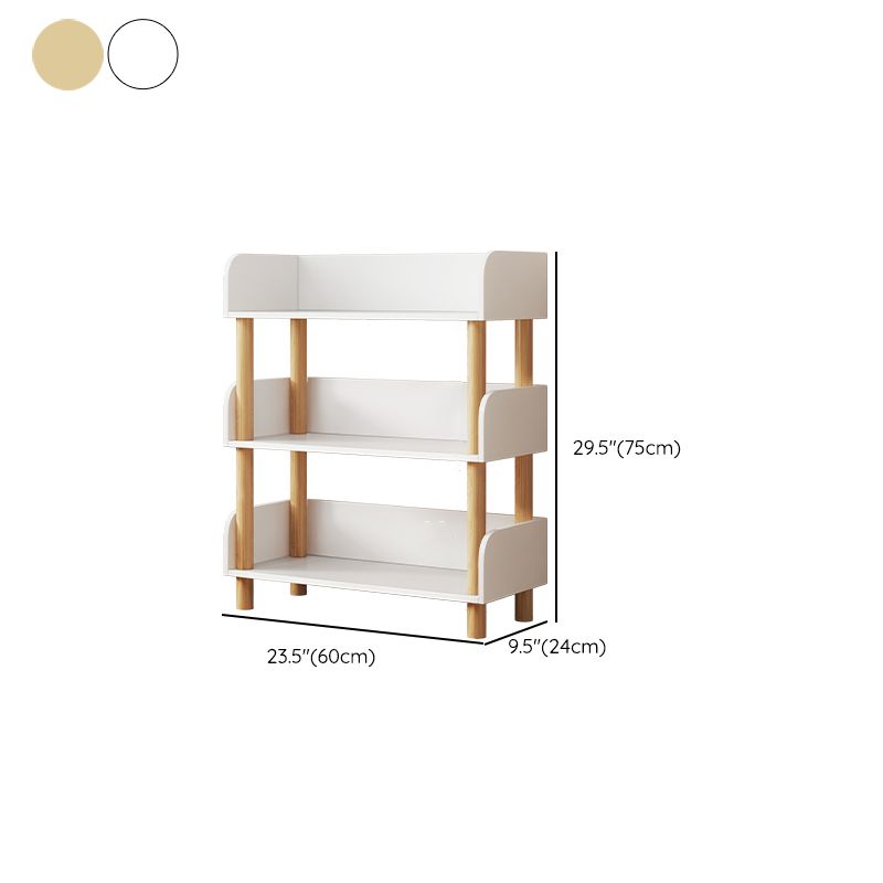 Modern Style Bookshelf Open Back Vertical Engineered Wood Bookcase