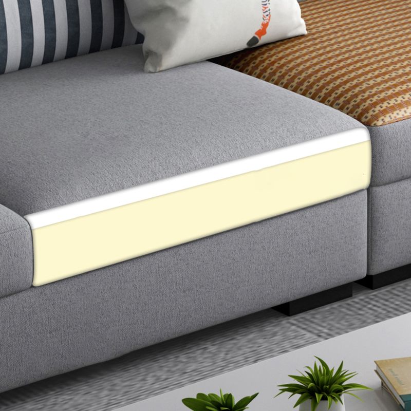 34.6"H Modern Linen/Faux Leather Square Arm Sofa& Chaise Lounge for Living Room