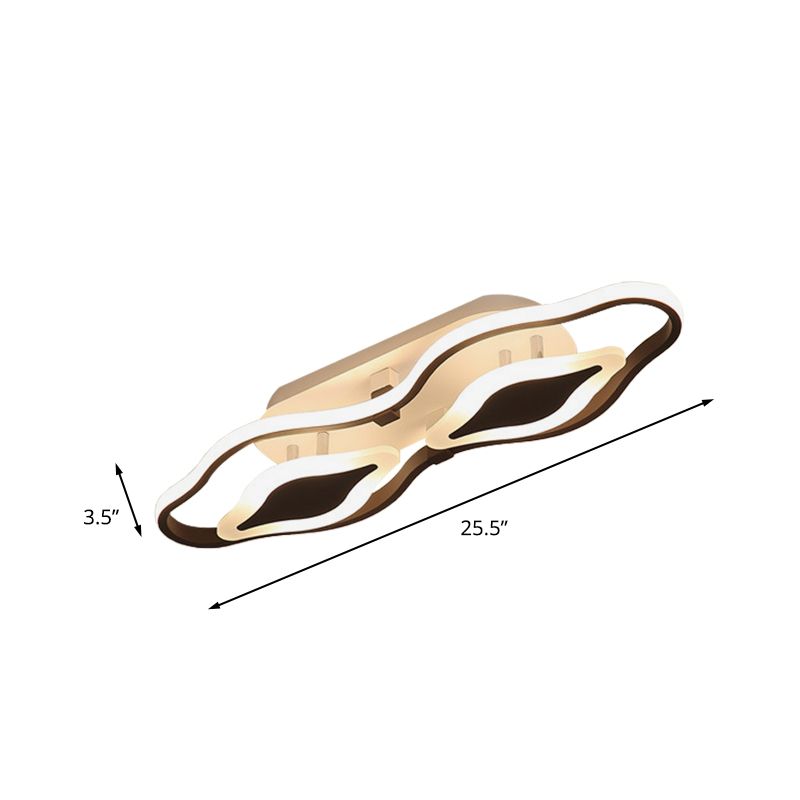 Gafas de natación semi flushmount iluminación contemporánea acrílico dormitorio led techo monte en negro