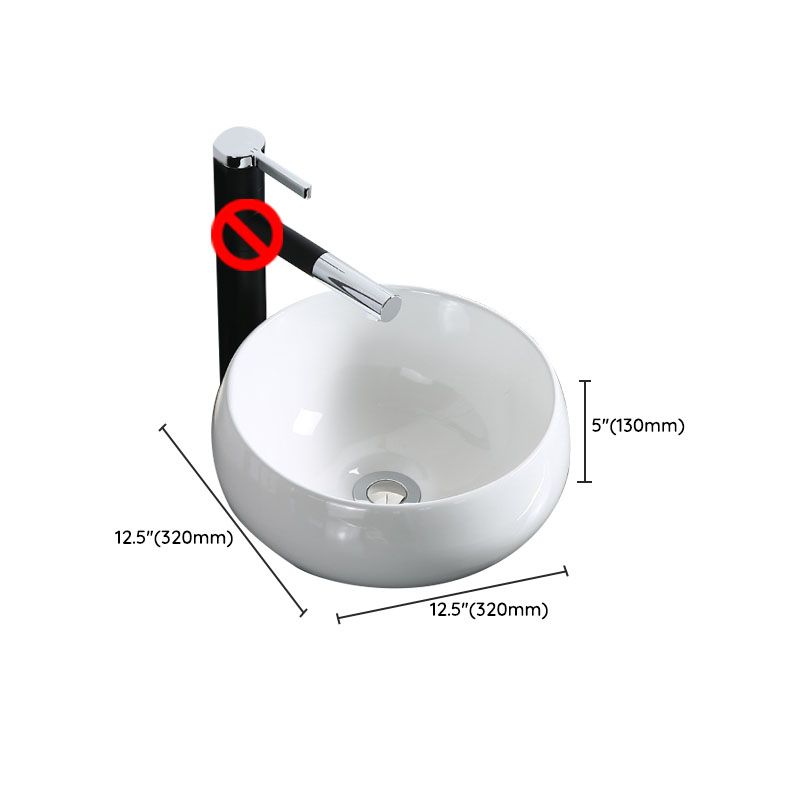 Modern Bathroom Sink Porcelain Rectangle Bathroom Sink in White(Not Including Faucet)