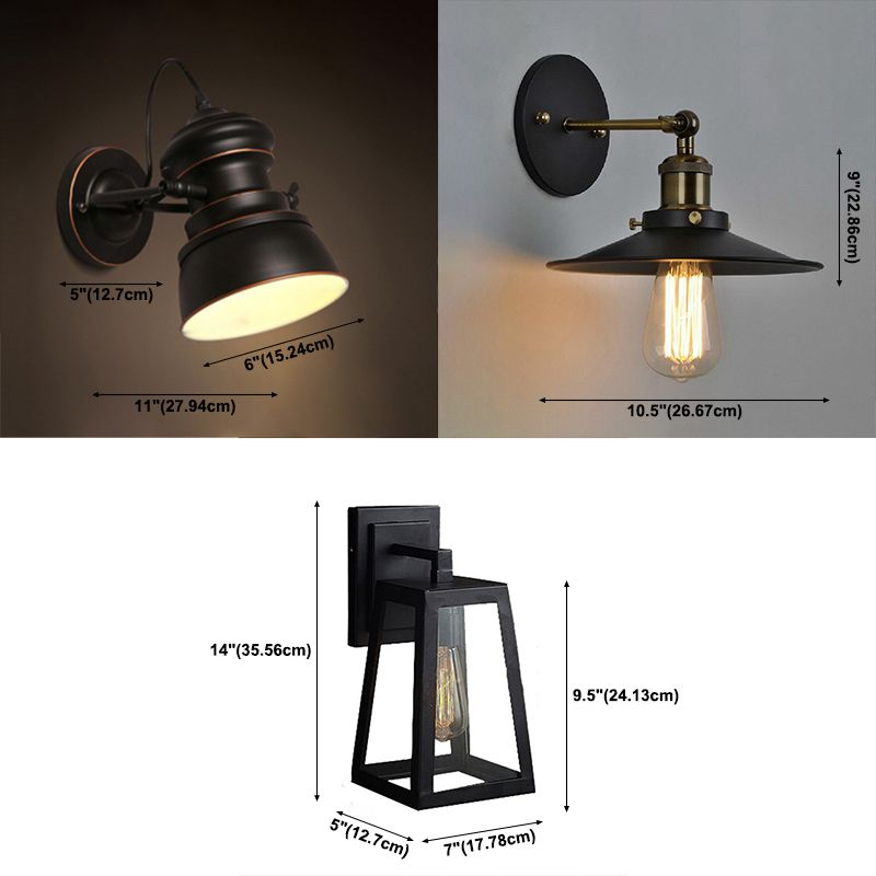 Einzigartige Schattenleuchte Industrial Style 1 Lichtmetall Wandleuchte Leuchte in Schwarz