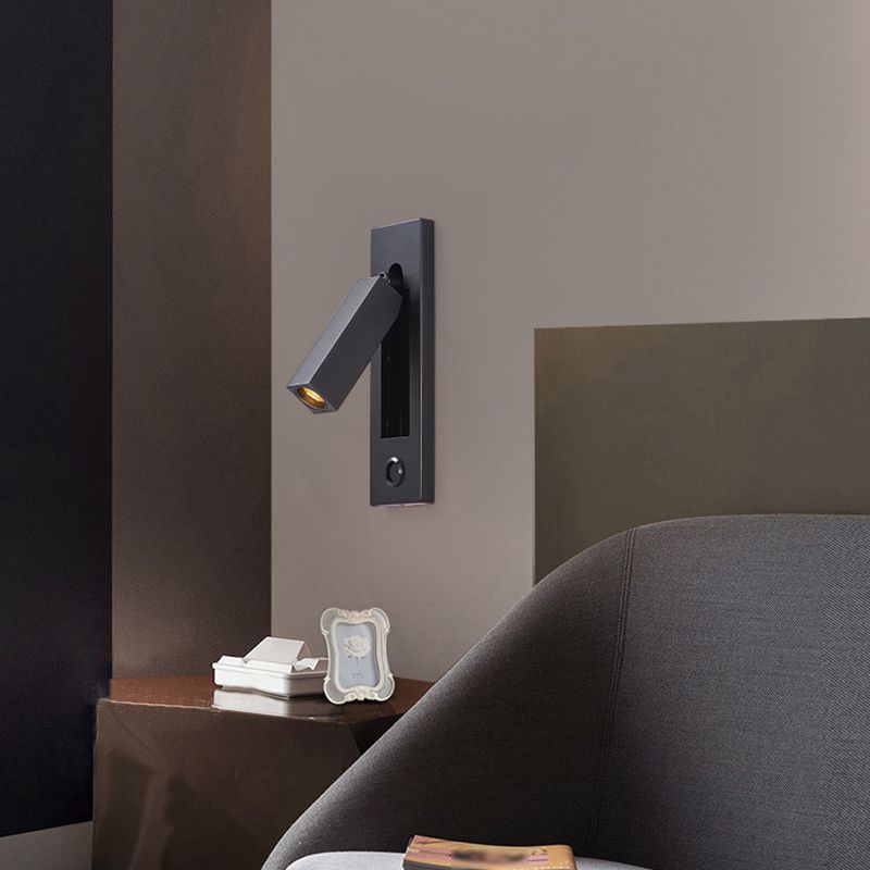 Modern Geometric Shape Wall Sconce Reading LED Wall Light with Aluminum Shade for Bedroom