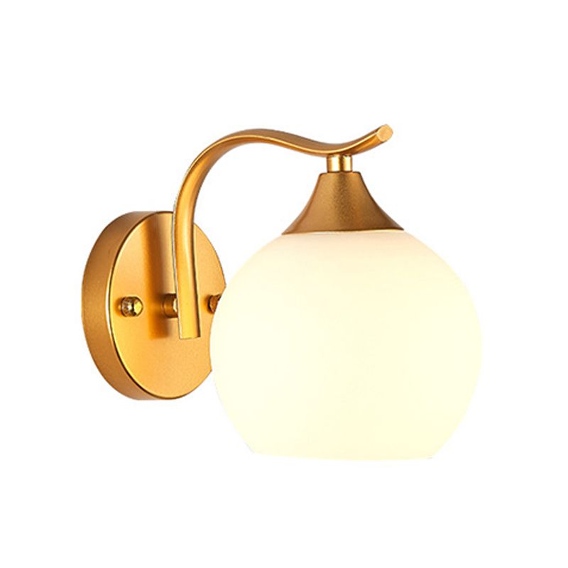 Modern Style Globe Shape Wall Light Glass Sconces for Bedroom