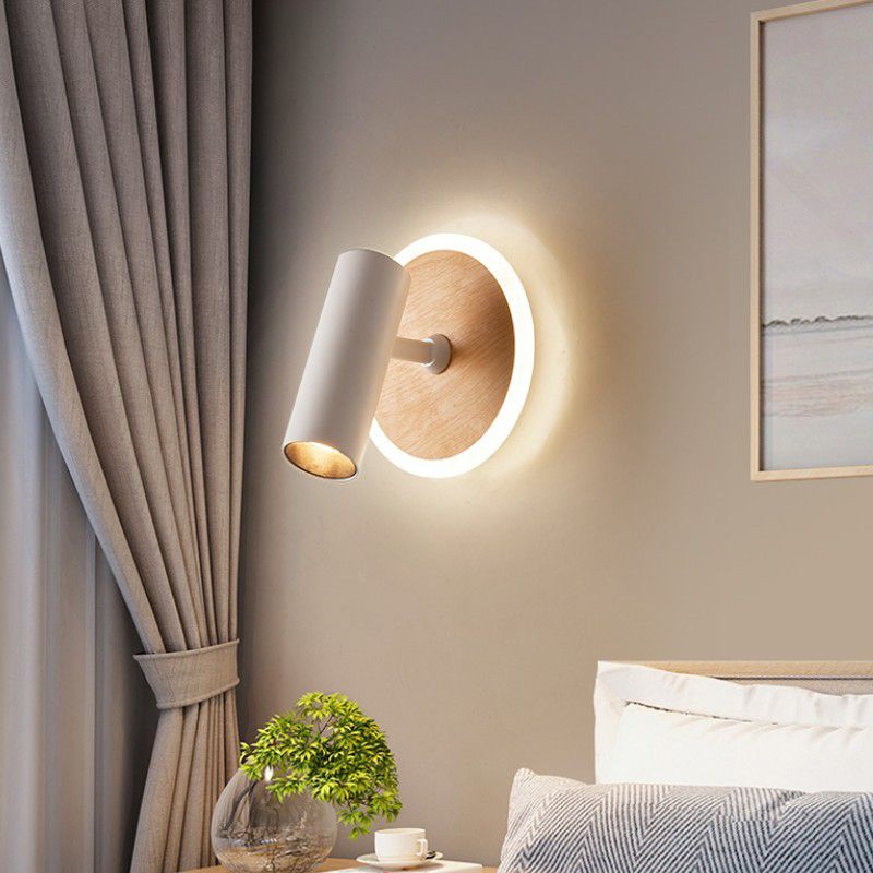 Modern 2-Light White Wall Mounted Sconce Metallic Shaded Wall Light