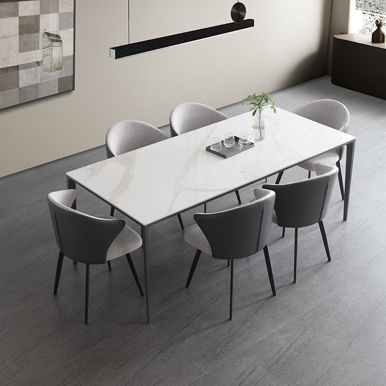 1/4/5/6/7 Pcs Metal Modern Dining Set with Rectangle Table Dinette Set