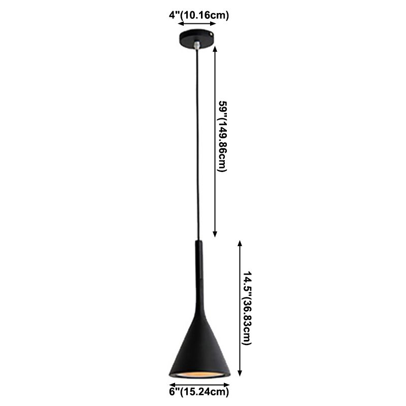 Aluminium Tapered Pendant Light in Modern Creative Style Wrought Iron Hanging Lamp for Bedroom