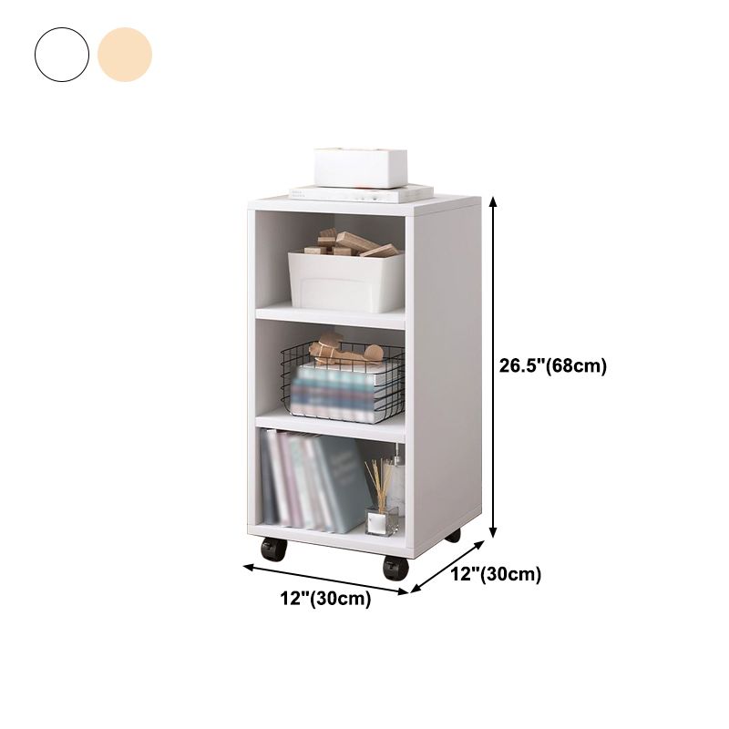 Scandinavian Bookcase Manufactured Wood Standard Bookshelf with Caster Wheels