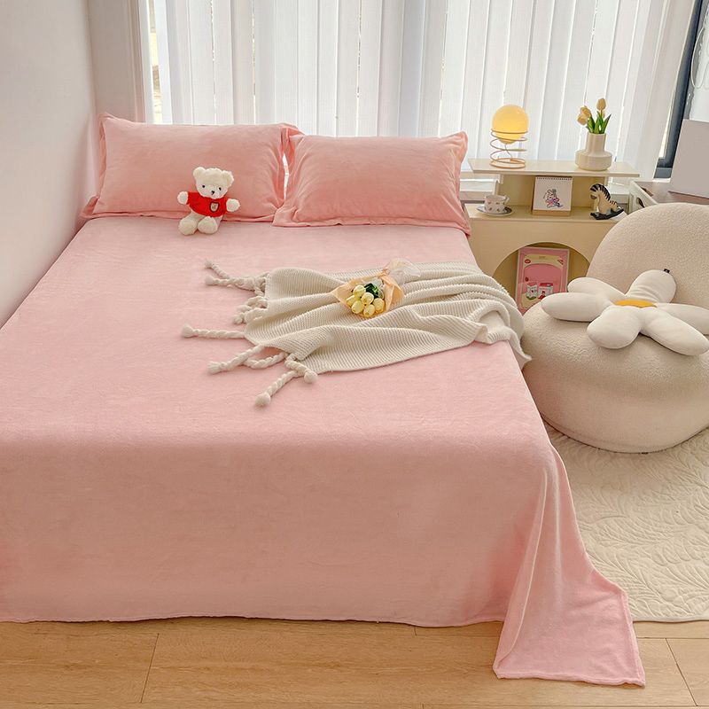 Winter Flannel Bed Sheet Set Super Soft Fitted Sheet for Bedroom