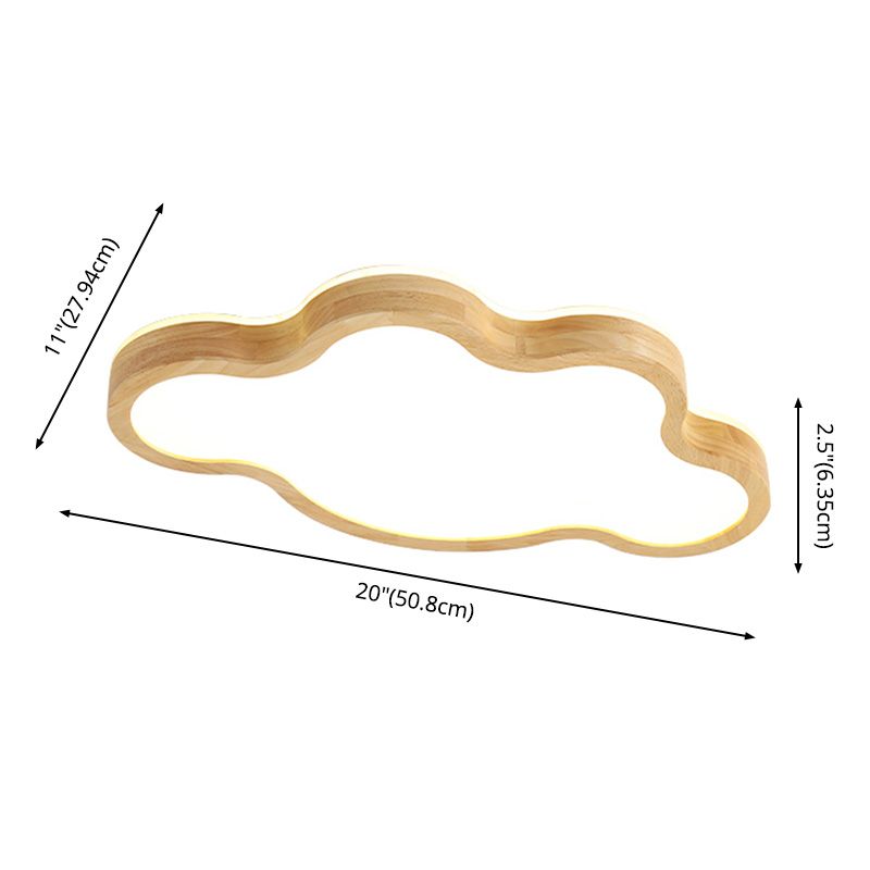 Creative Shape LED Wooden Flush Mount Ceiling Light Modern LED Flush Ceiling Light Fixture
