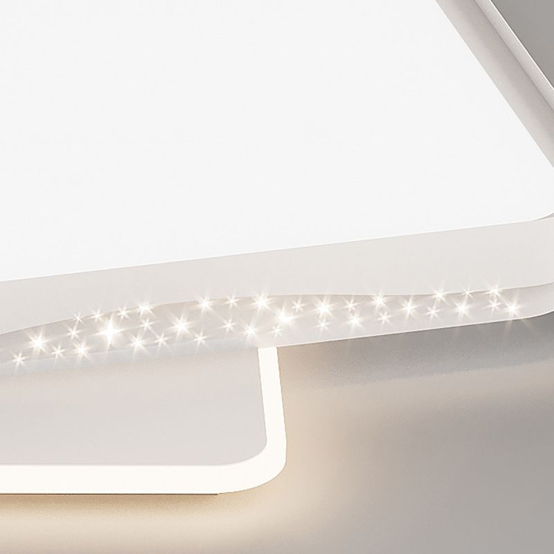 Modern LED Flush Mount Metal Geometric Shape Ceiling Light with Acrylic Shade for Bedroom