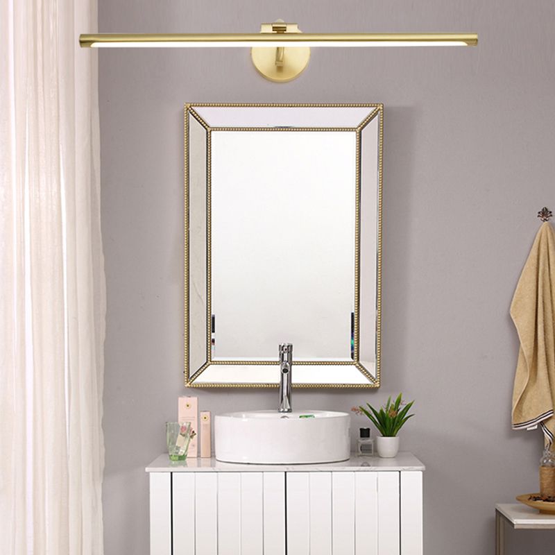 LED Copper Mirror Front Light Modern Vanity Light with Acrylic Shade for Bathroom