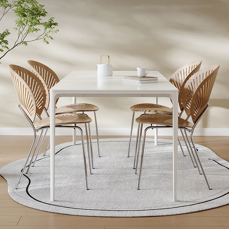 Scandinavian Dining Table Set 1/4/5 Pieces with Metal Base Kitchen Furniture Set