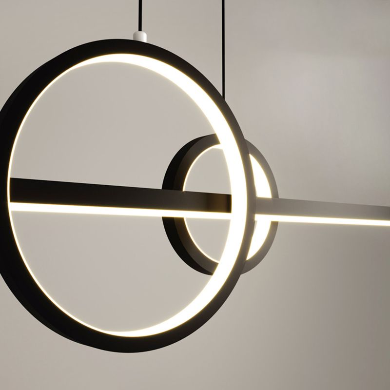 Circles LED Hanging Ceiling Light Modern-Style Metal Island Chandelier Light