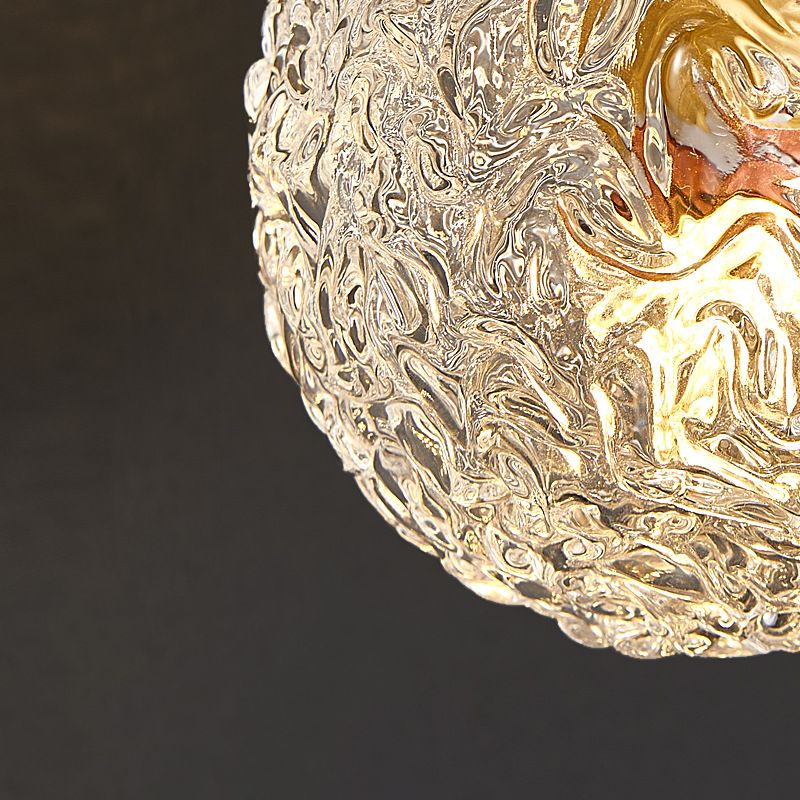 Kugelförmige Nachtpendel -Lampe Kristall 1 Kopf Minimalistisch hängende Licht in Gold