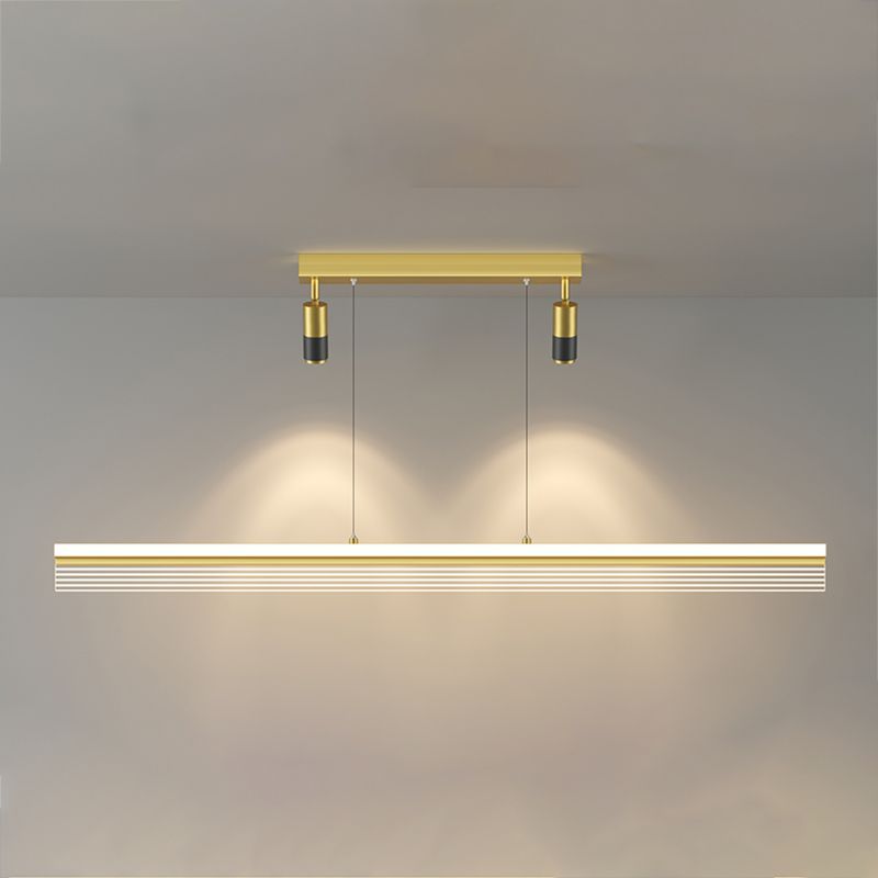 Iluminación de isla de forma lineal estilo moderno metal de 3 luces iluminación de islas