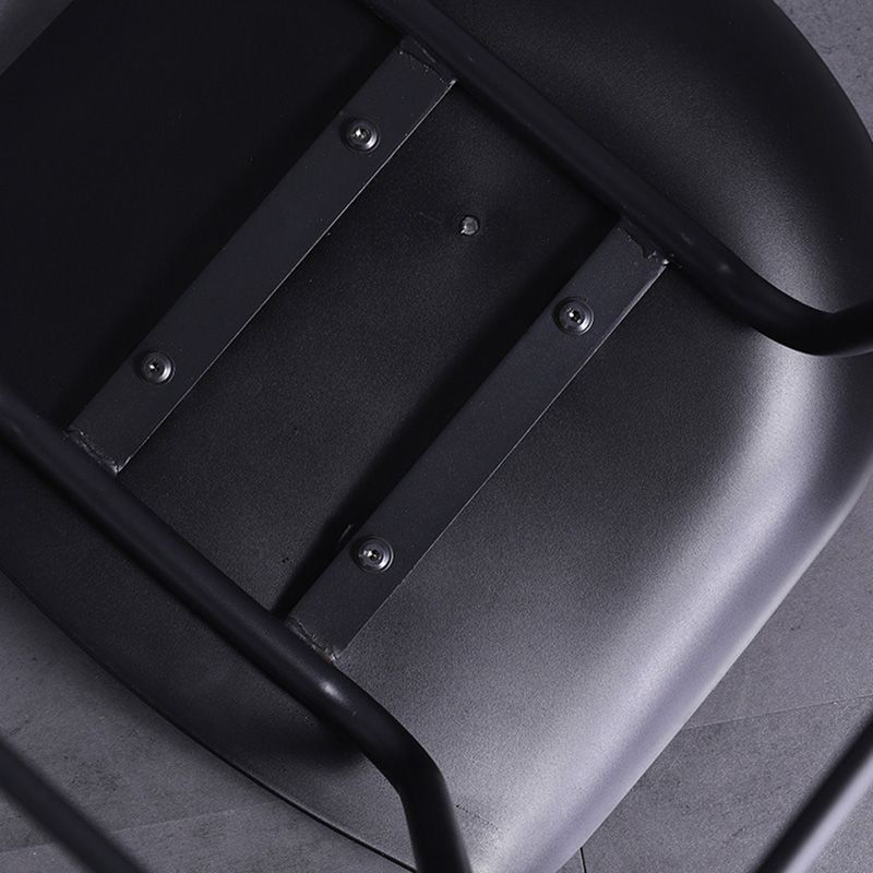 Contemporary Armless Low Backrest Counter Stool Iron Bar Stool with Footrest