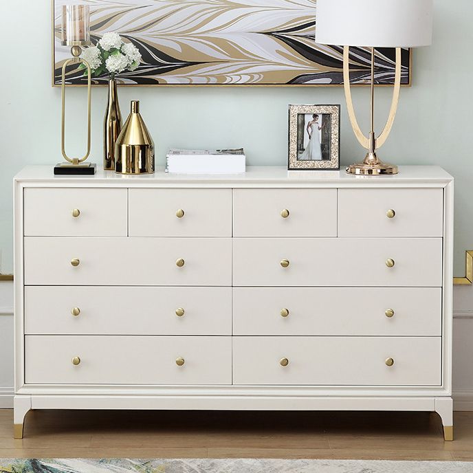 Classic Glam Double Dresser Cherry Horizontal Storage Chest Dresser for Bedroom